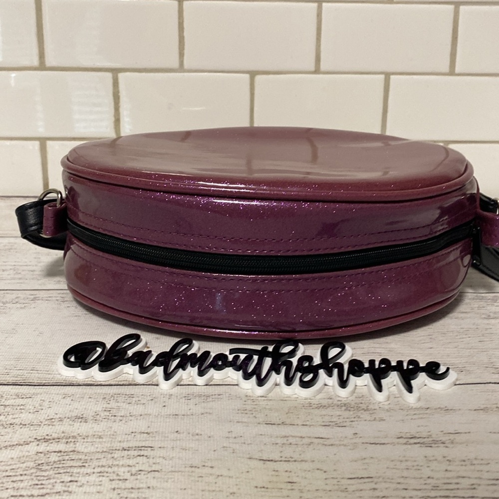 *RARE Love Pain & Stitches Maroon Glitter and Holo Face Happy Face Pumpkin Purse - Picture 8 of 11
